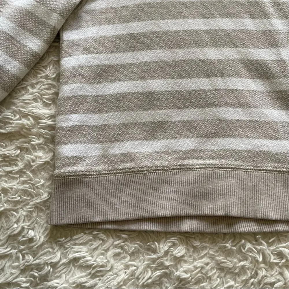 Baby Gap Boy's Tan and White Striped Shawl-Collar Pullover
